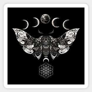 Luna moth and moon phases Sticker